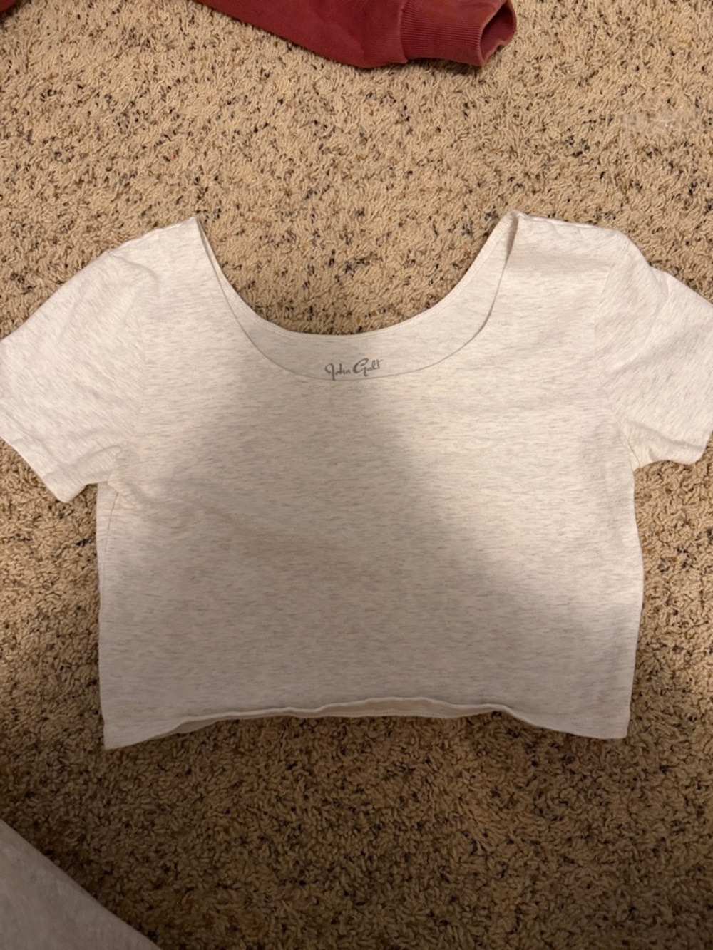 Brandy Melville Light Heather Gray Scoop Neck Crop Top